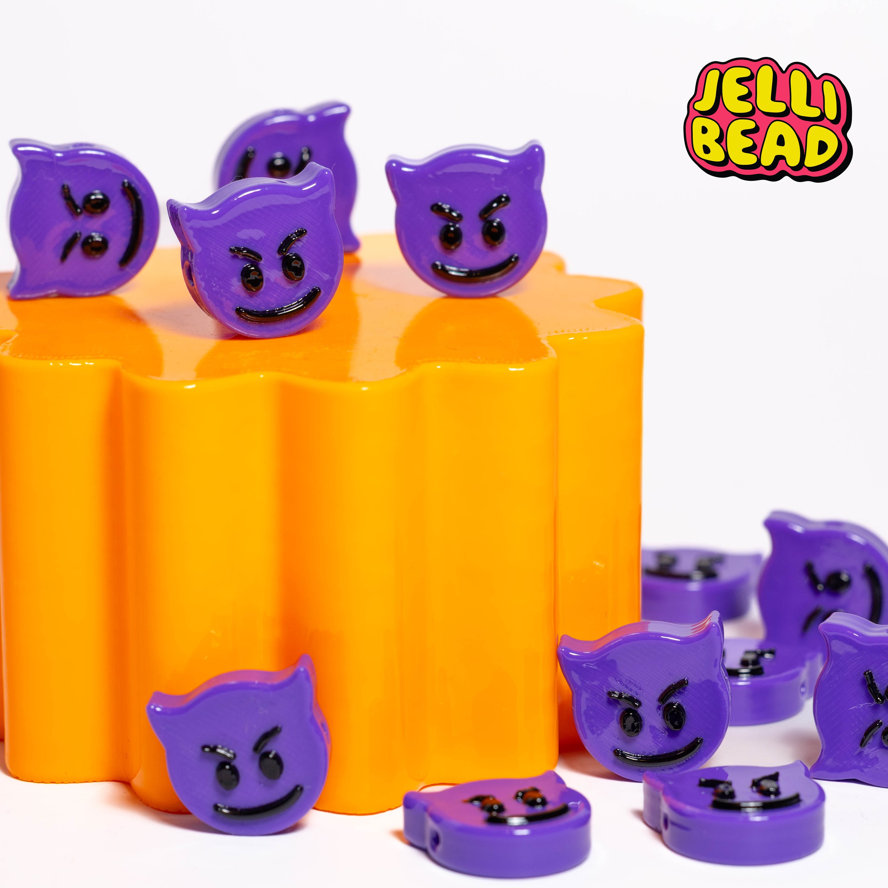 Purple Devil Emoji Beads