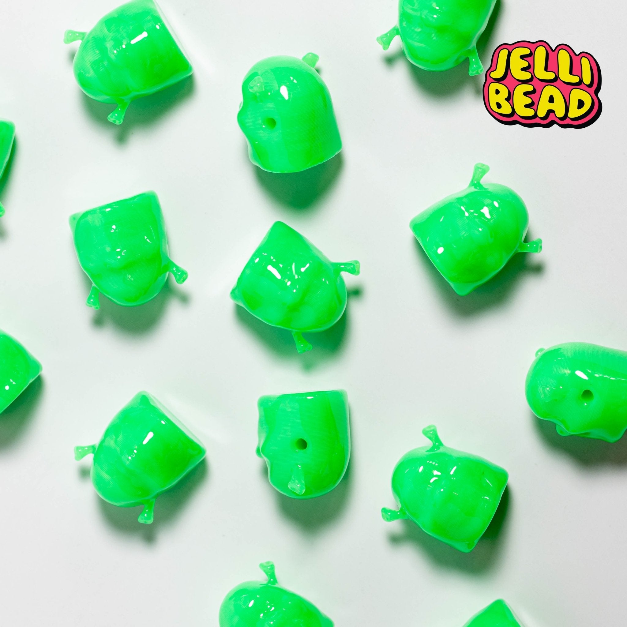 Blacklight Shrek Beads - Jelli Bead Kandi Beads