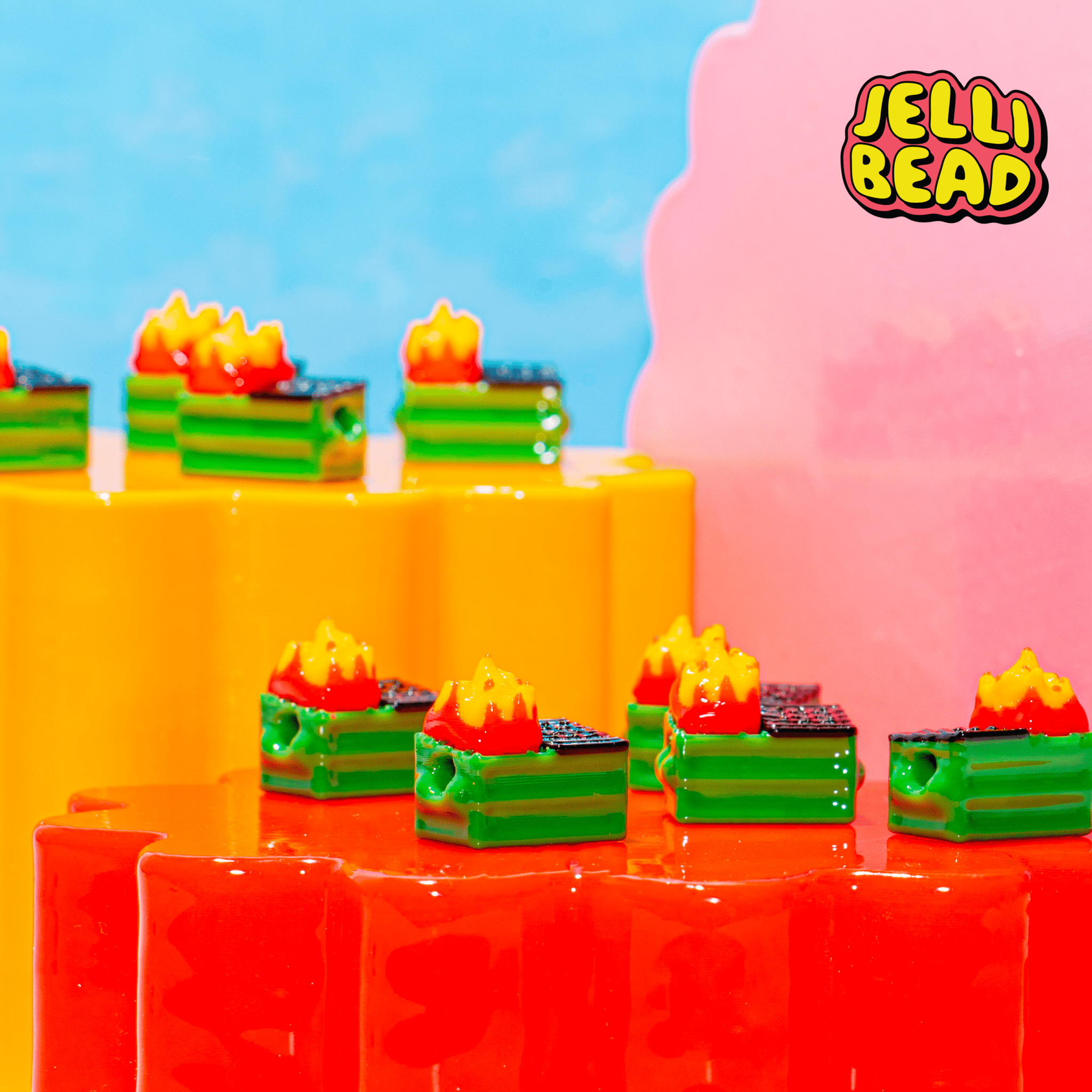 Dumpster Fire Beads - Jelli Bead Kandi Beads