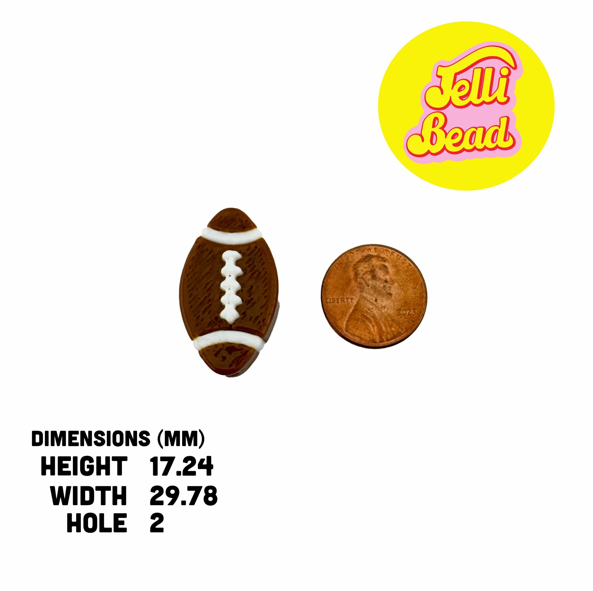 Football Beads   5  - Jelli Bead, Colorful custom kandi beads for beaded bracelets, perfect for music festivals, swifties, and rave fashion. Personalized charm bracelets that add flair to any look.