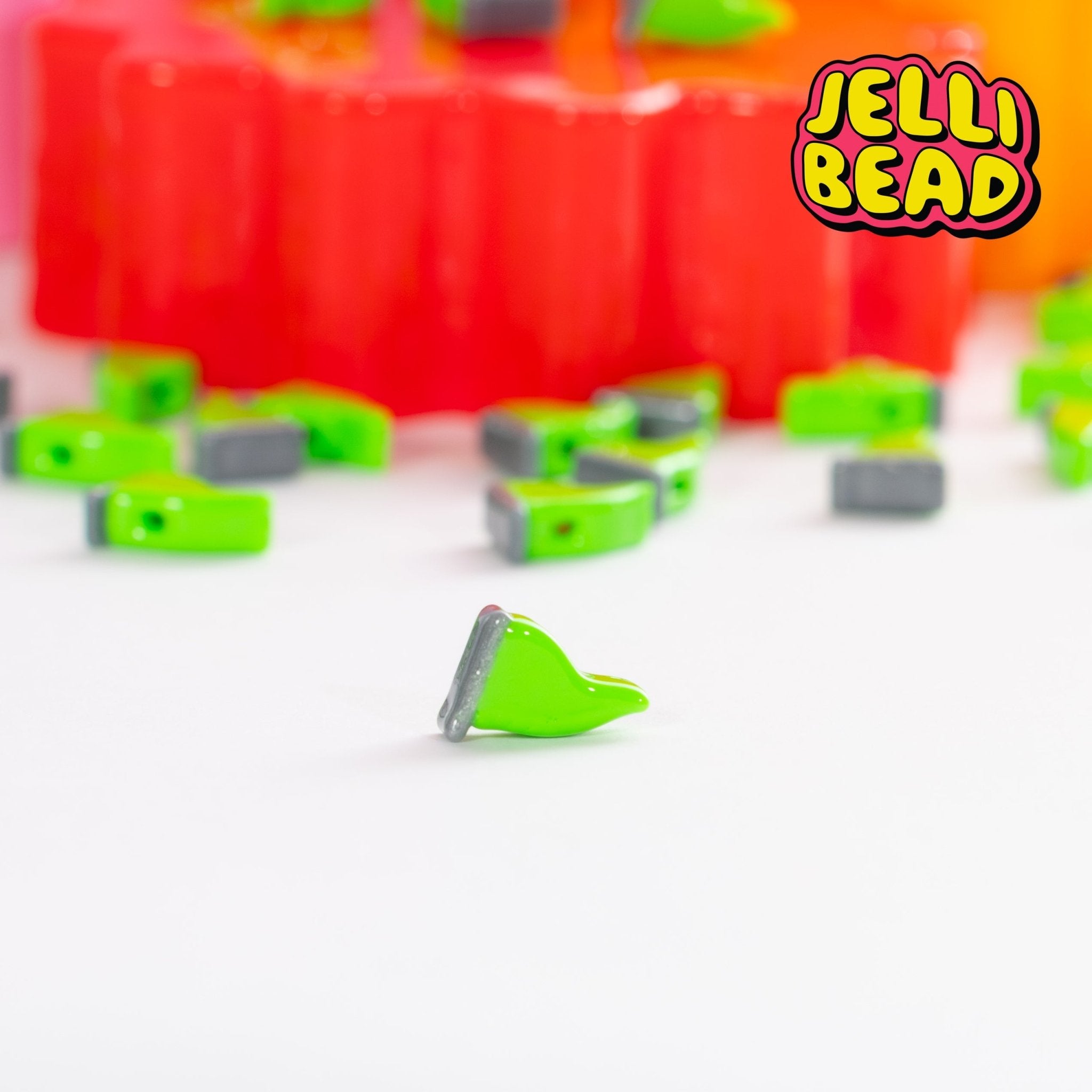 Green Flag Beads - Jelli Bead Kandi Beads