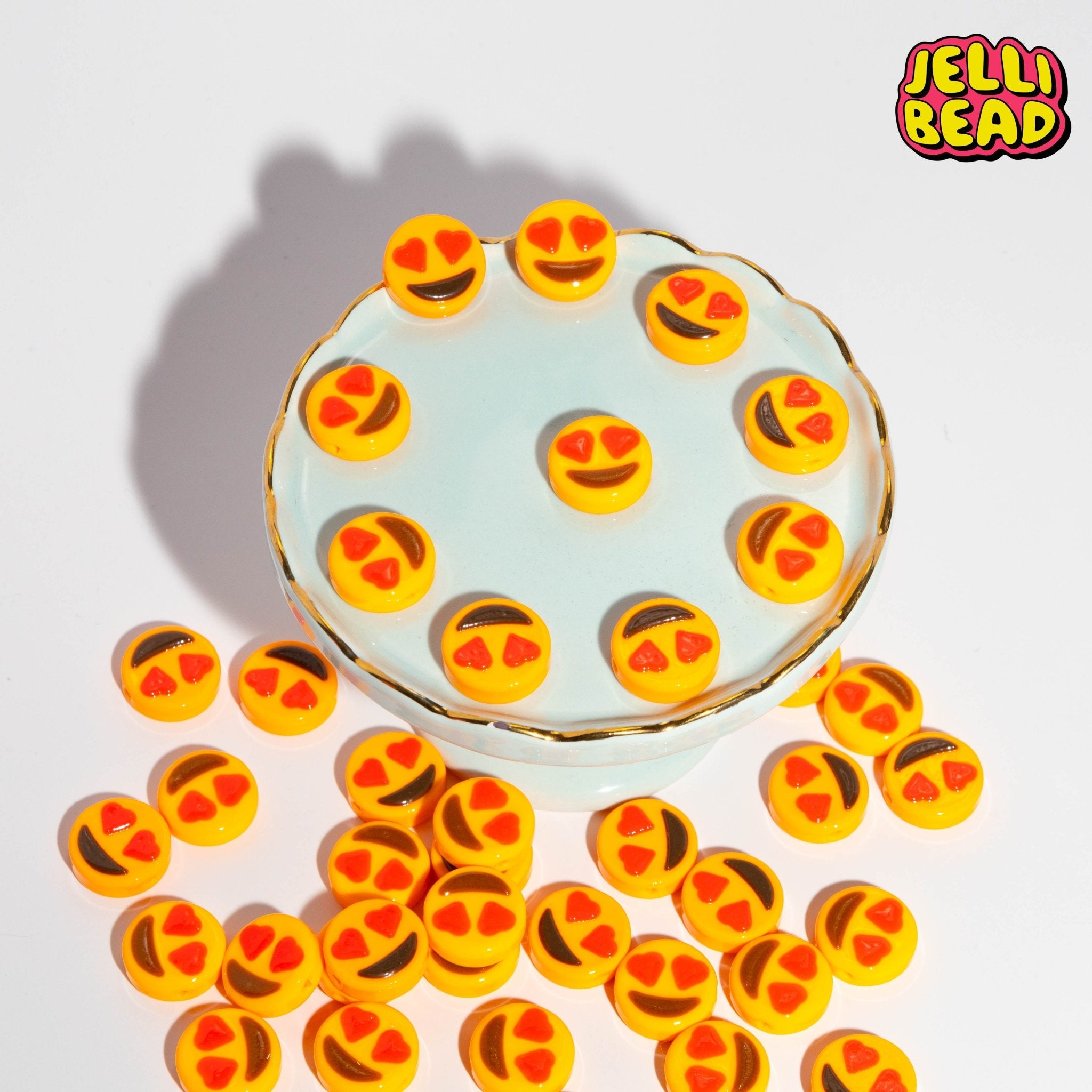 Heart Eyes Emoji Beads - Jelli Bead Kandi Beads