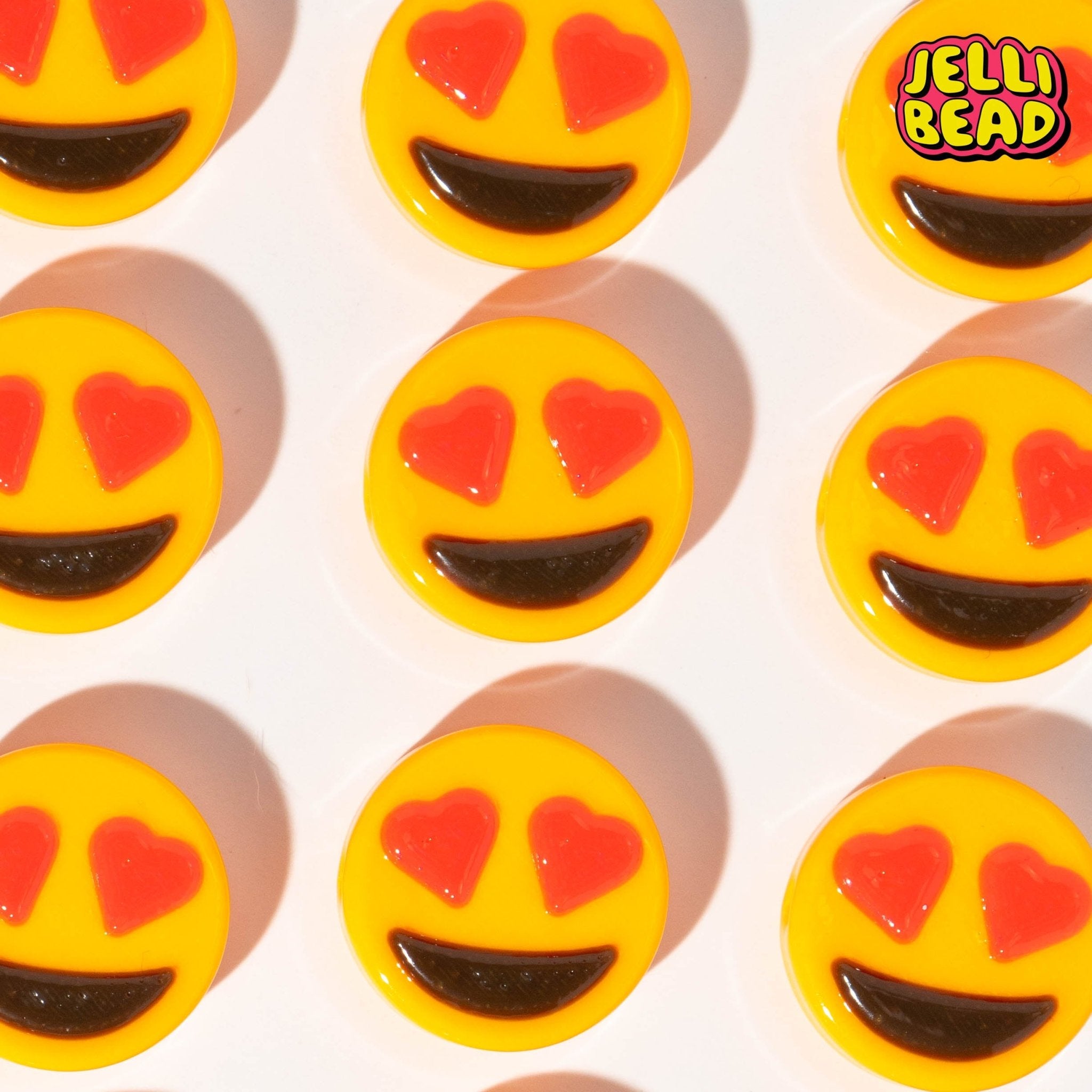 Heart Eyes Emoji Beads - Jelli Bead Kandi Beads