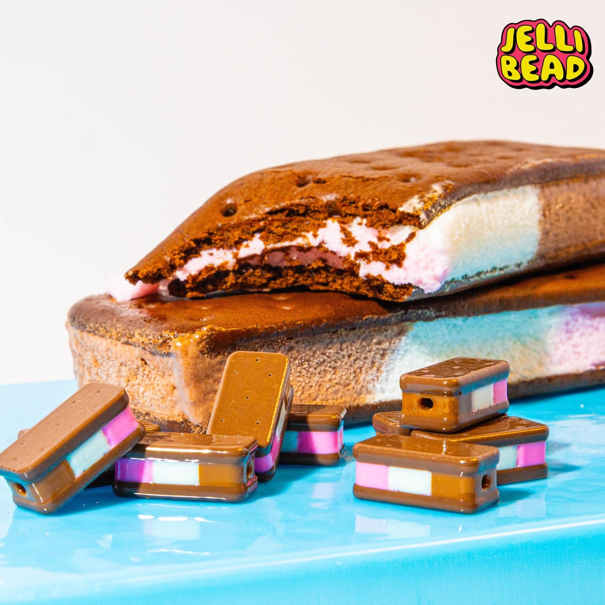 Ice Cream Sandwich Beads - Jelli Bead Kandi Beads