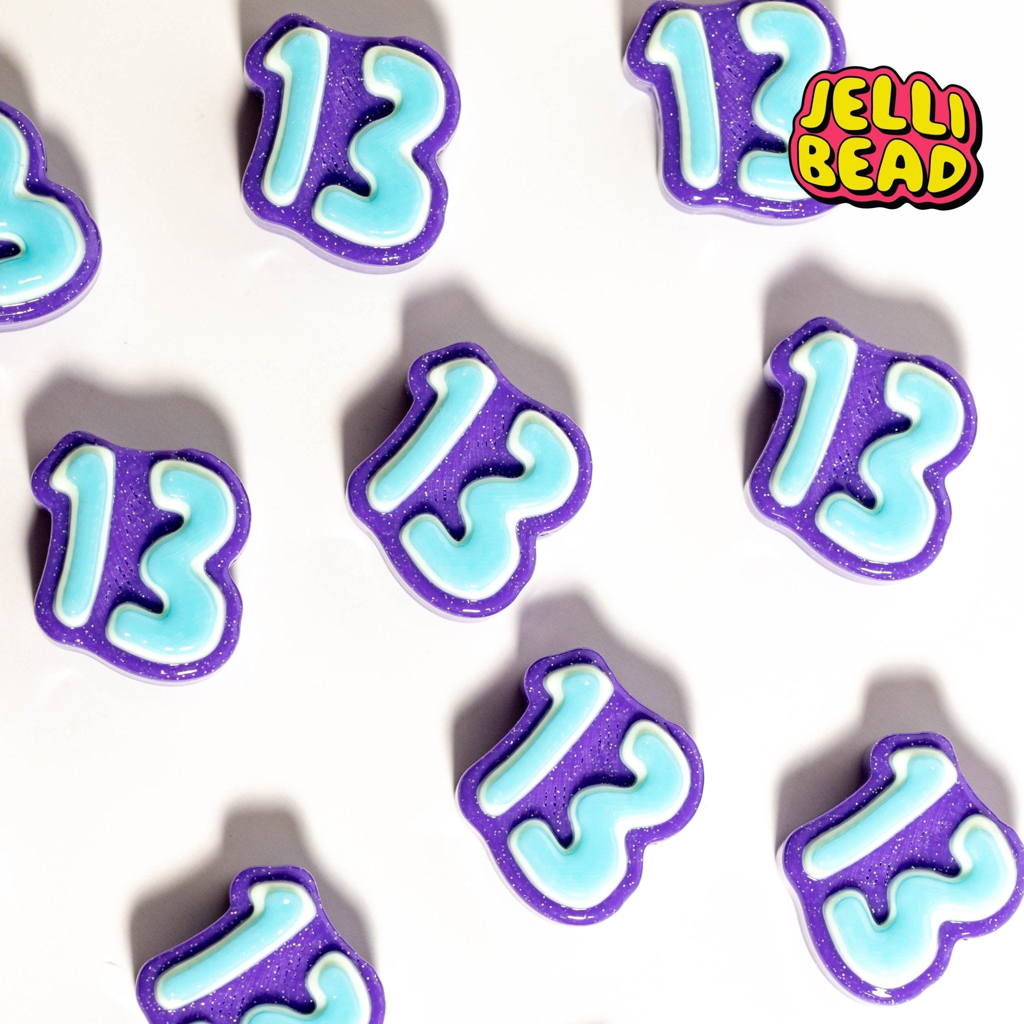 Lucky 13 Glitter Beads - Jelli Bead Kandi Beads