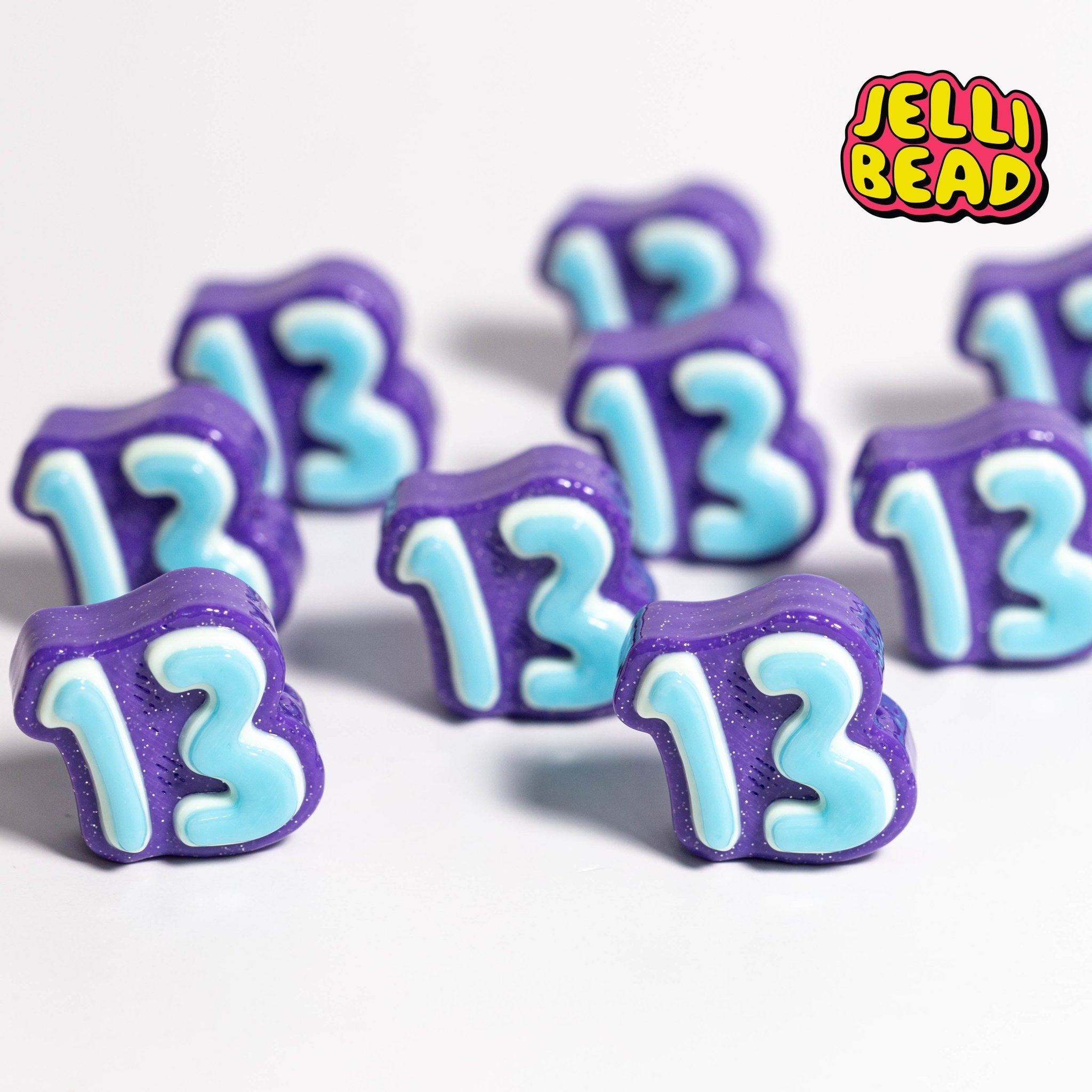 Lucky 13 Glitter Beads - Jelli Bead Kandi Beads