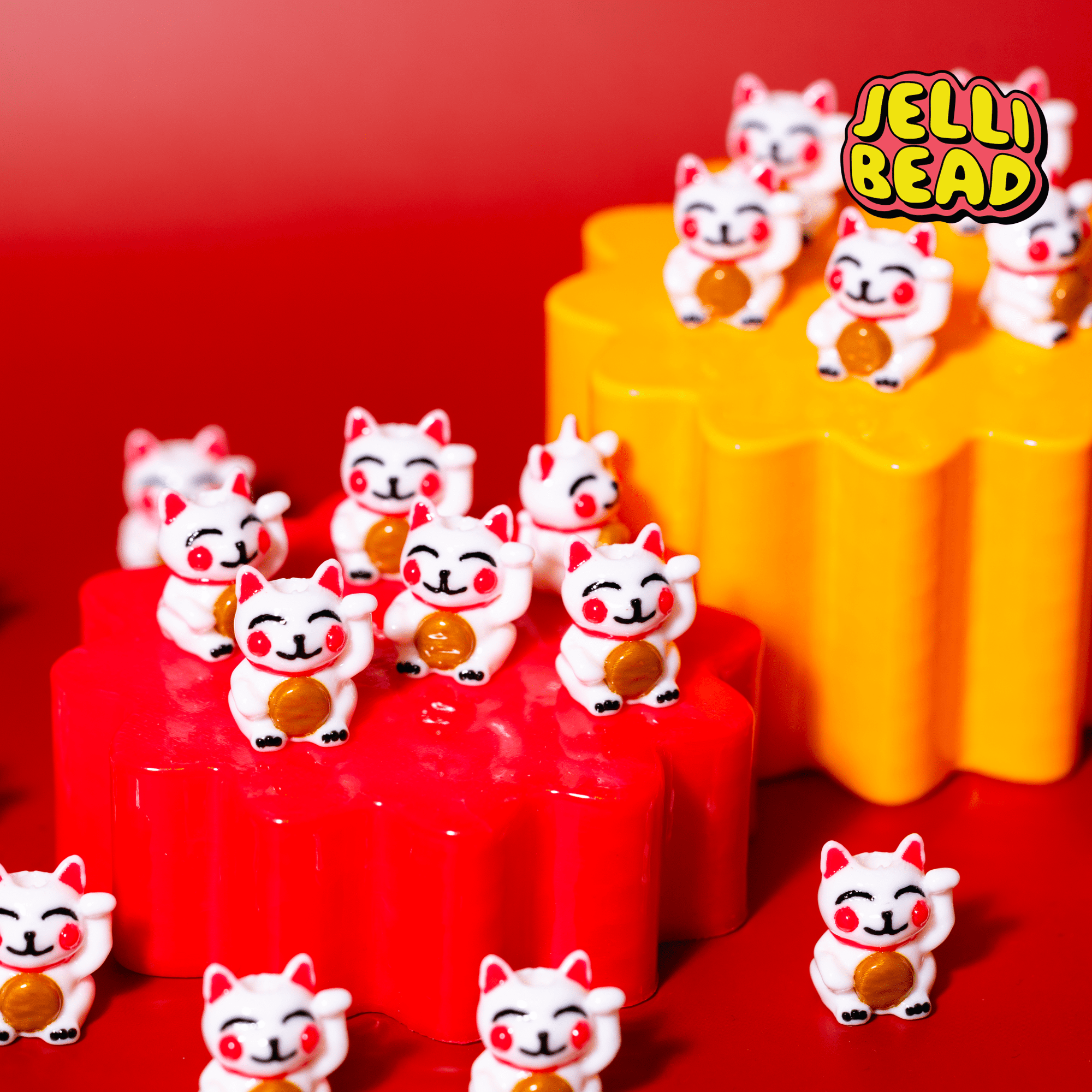 Lucky Cat Beads - Jelli Bead Kandi Beads