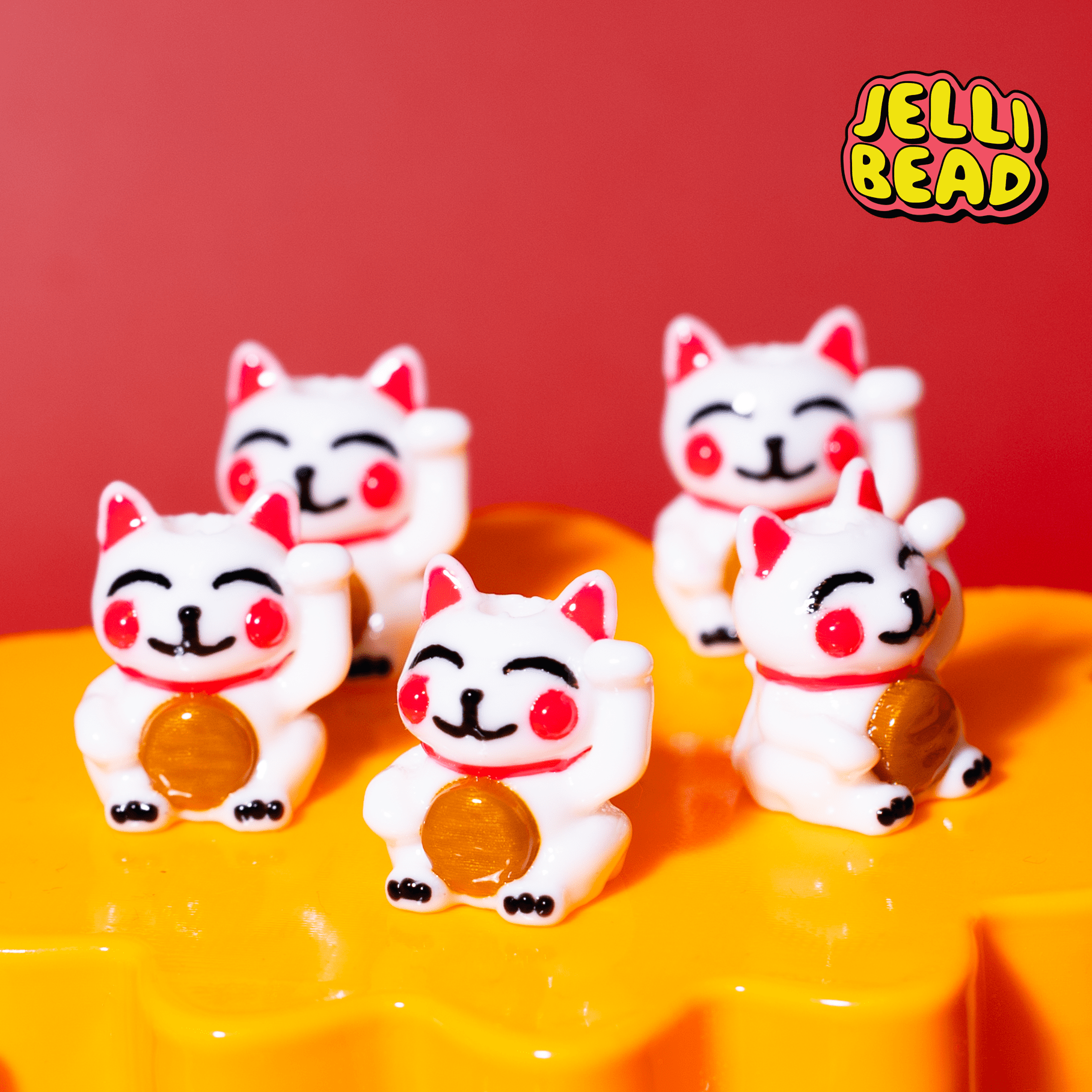 Lucky Cat Beads - Jelli Bead Kandi Beads