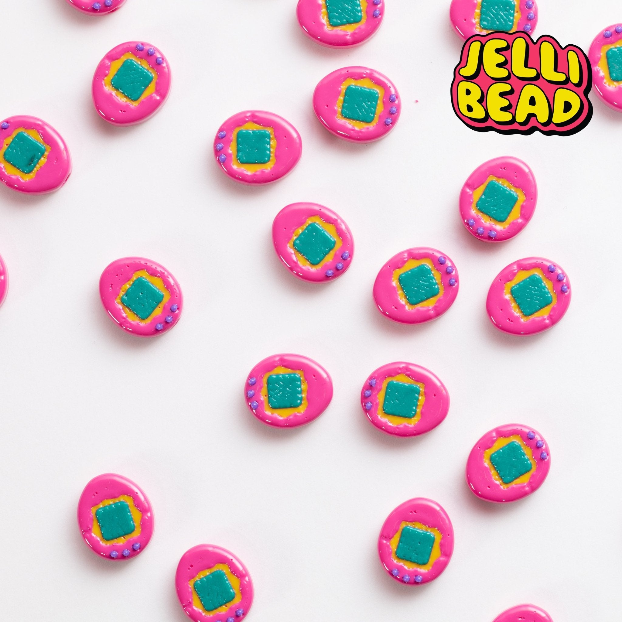 Pink Tamagotchi Beads - Jelli Bead Kandi Beads