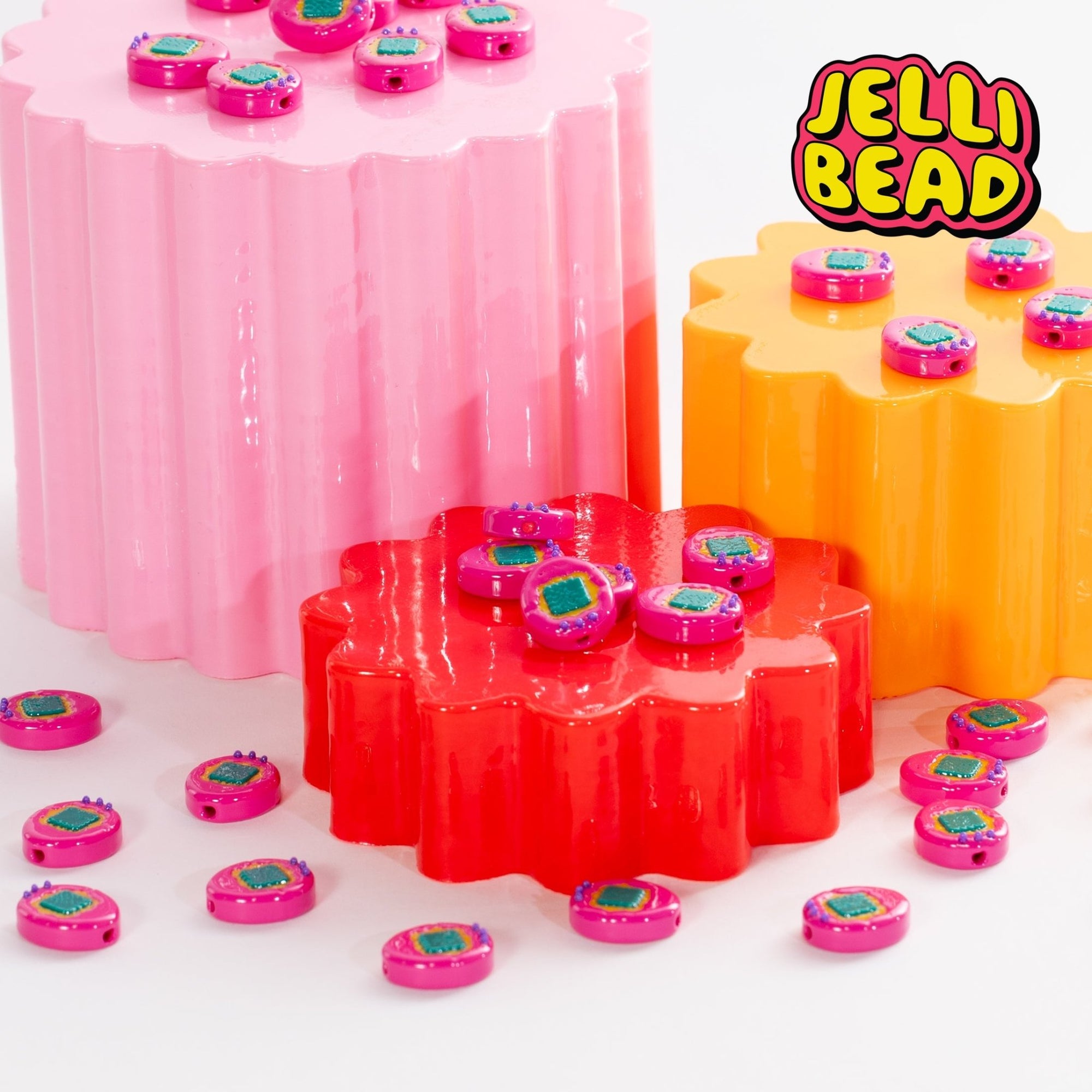 Pink Tamagotchi Beads - Jelli Bead Kandi Beads