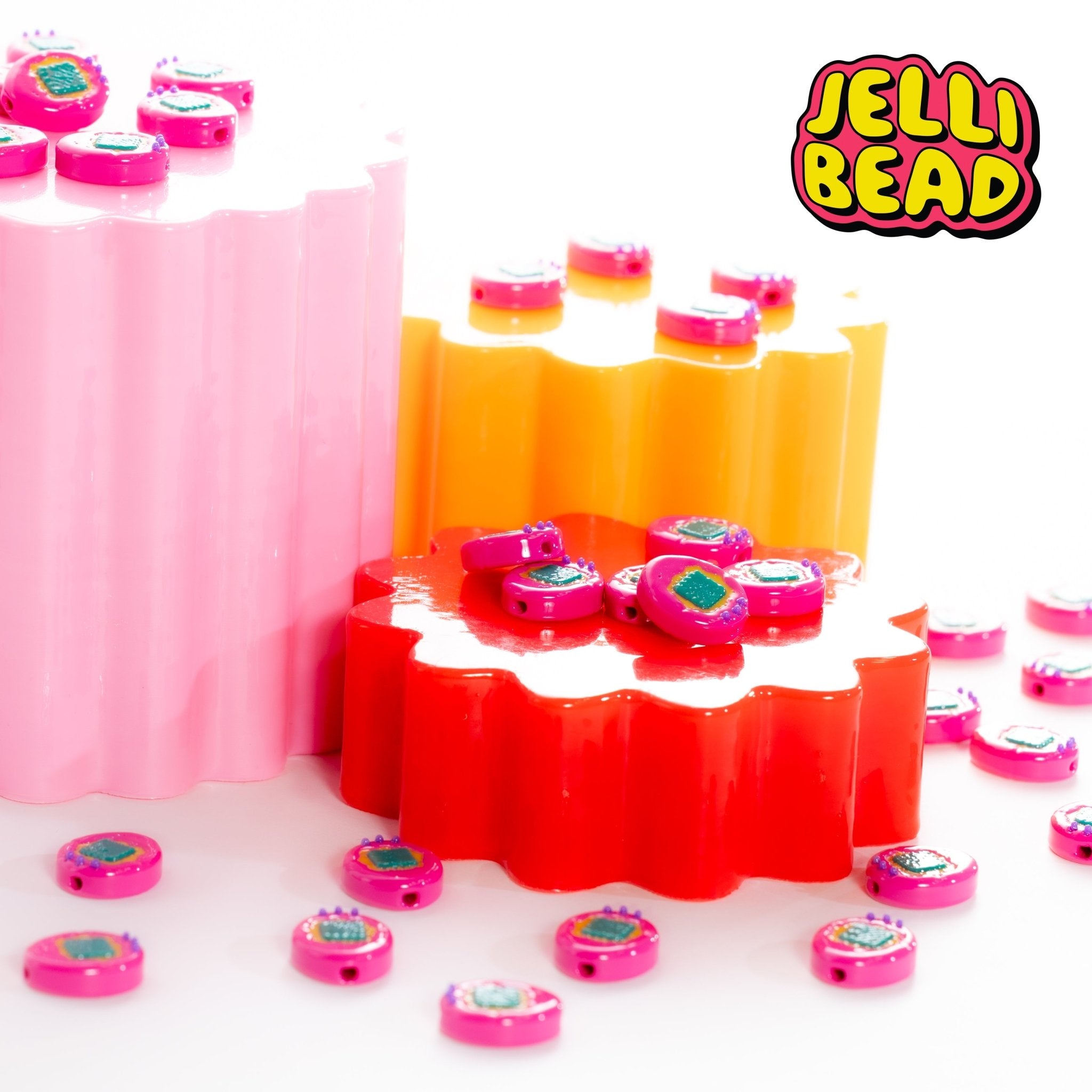 Pink Tamagotchi Beads - Jelli Bead Kandi Beads