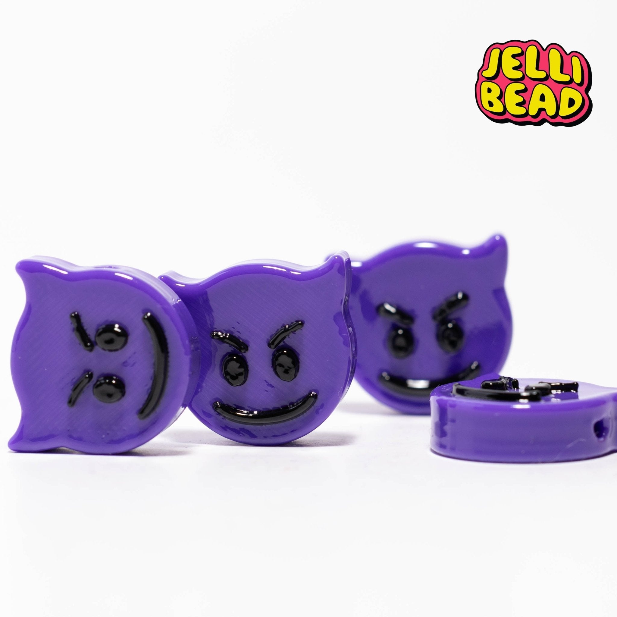 Purple Devil Emoji Beads - Jelli Bead Kandi Beads