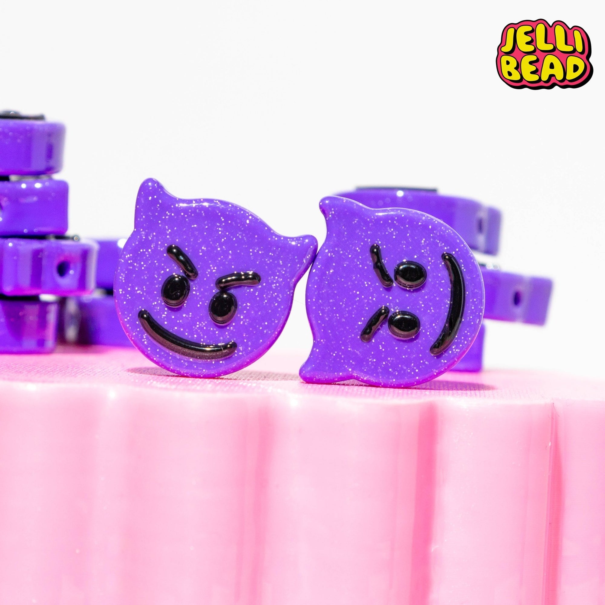 Purple Devil Emoji Beads - Jelli Bead Kandi Beads