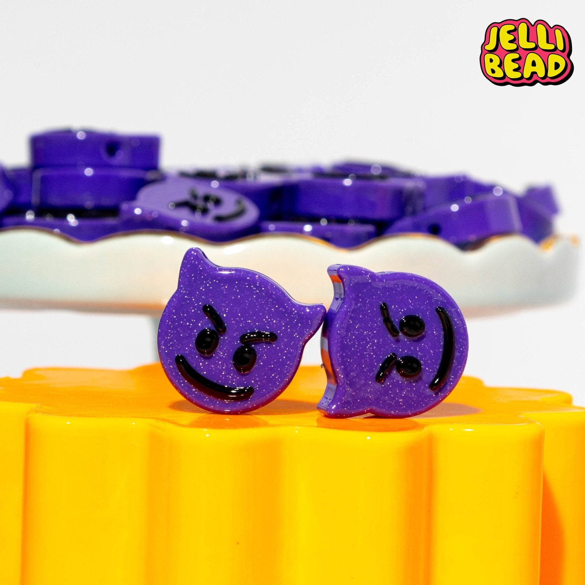 Purple Devil Emoji Beads - Jelli Bead Kandi Beads