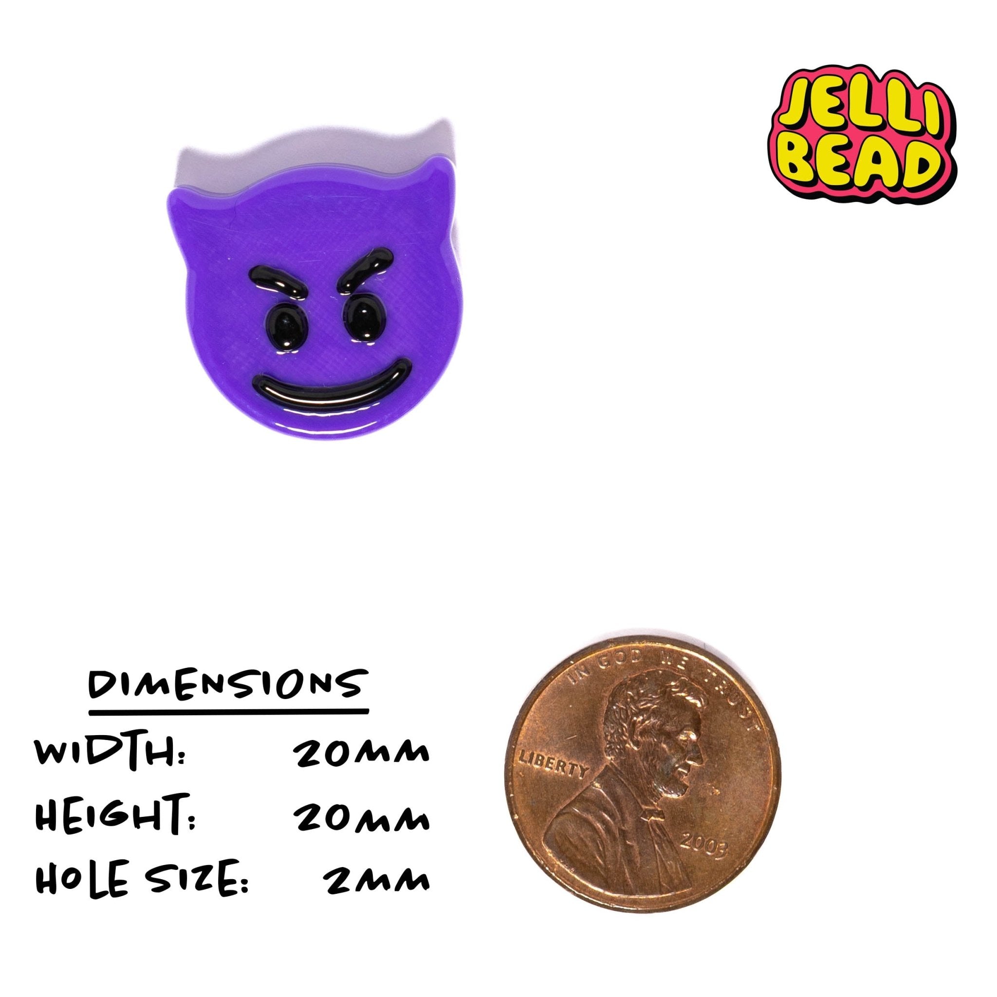 Purple Devil Emoji Beads - Jelli Bead Kandi Beads