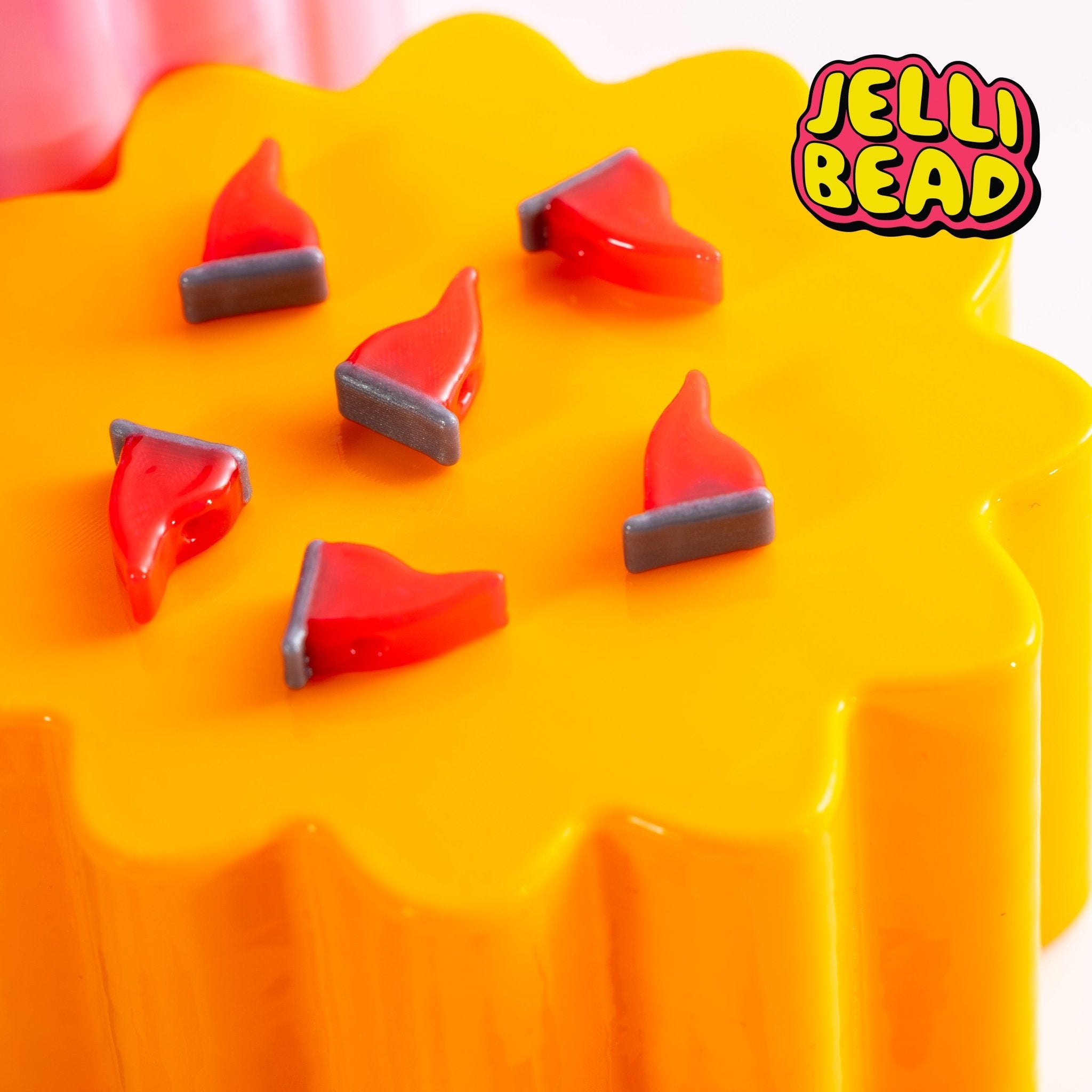 Red Flag Beads - Jelli Bead Kandi Beads