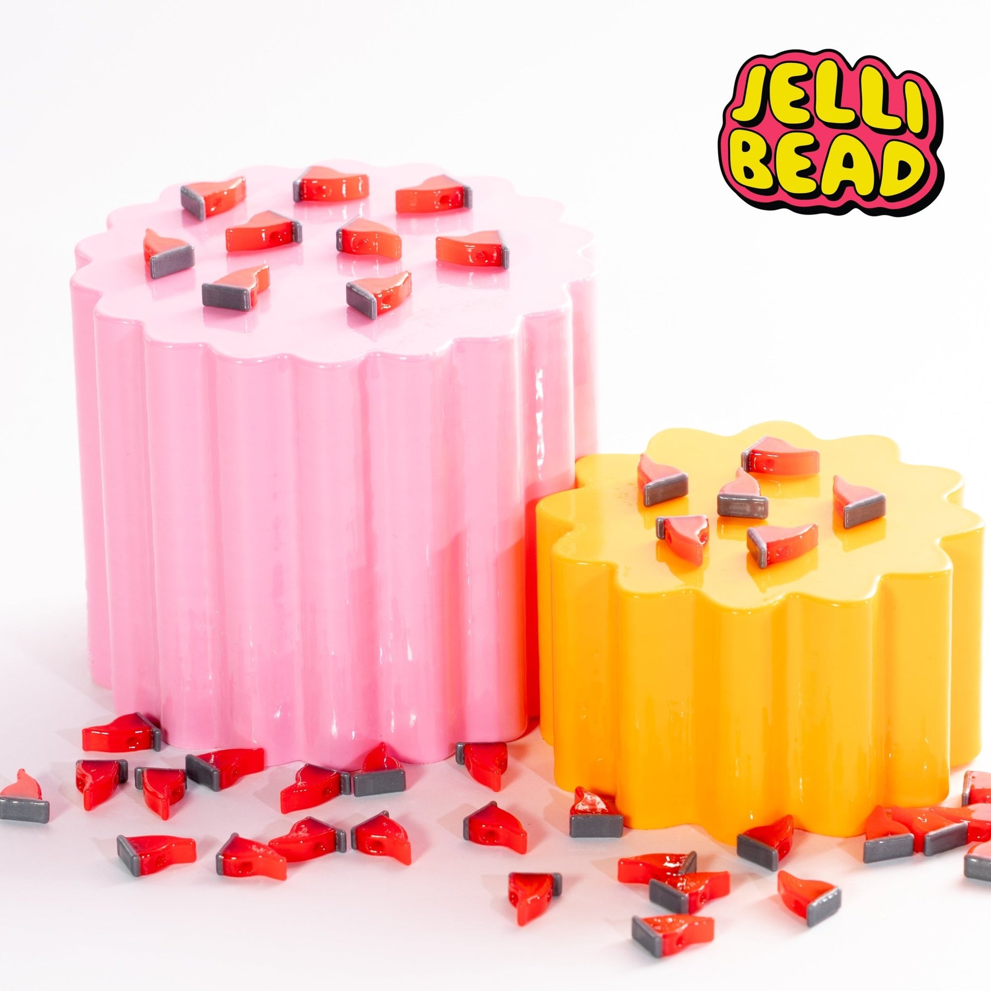 Red Flag Beads - Jelli Bead Kandi Beads