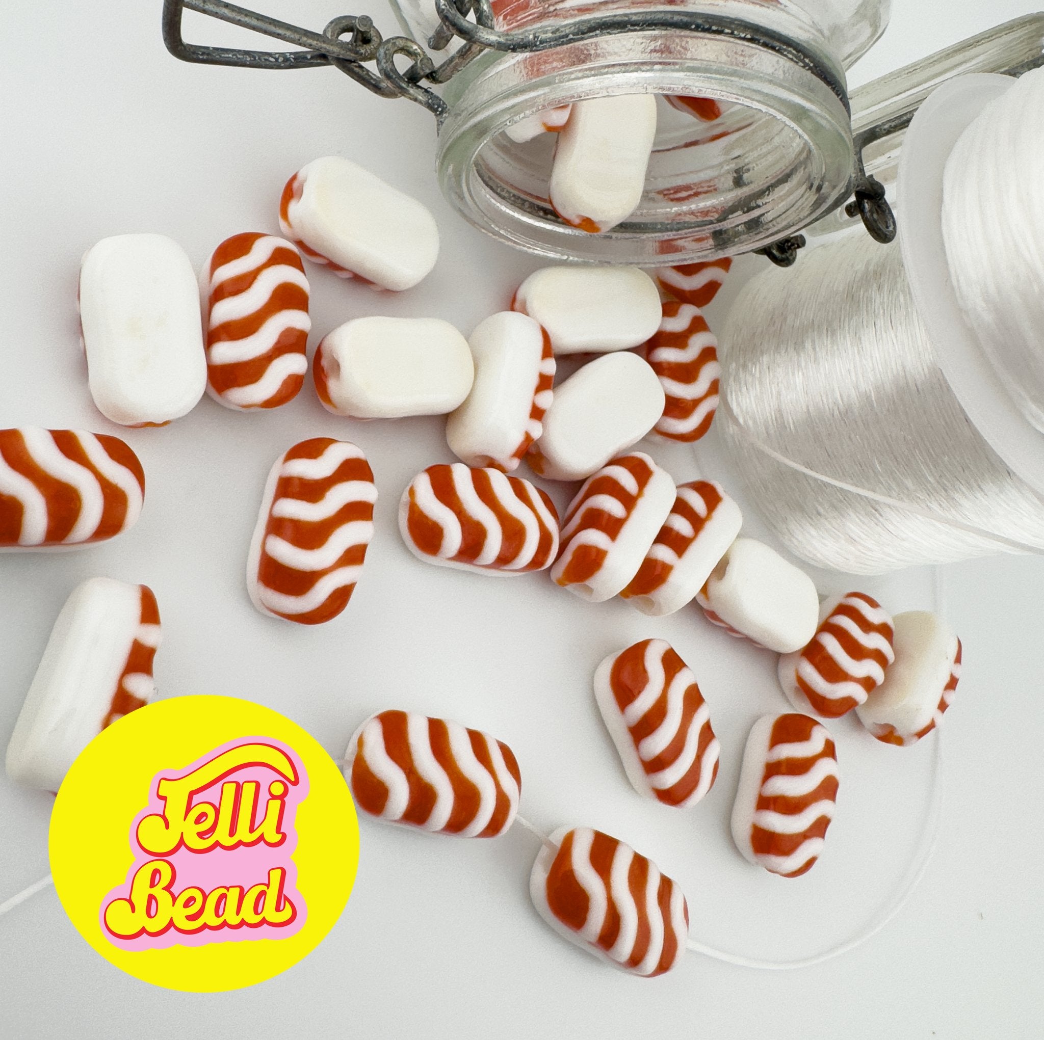 Sushi Beads   4  - Jelli Bead, Colorful custom kandi beads for beaded bracelets, perfect for music festivals, swifties, and rave fashion. Personalized charm bracelets that add flair to any look.