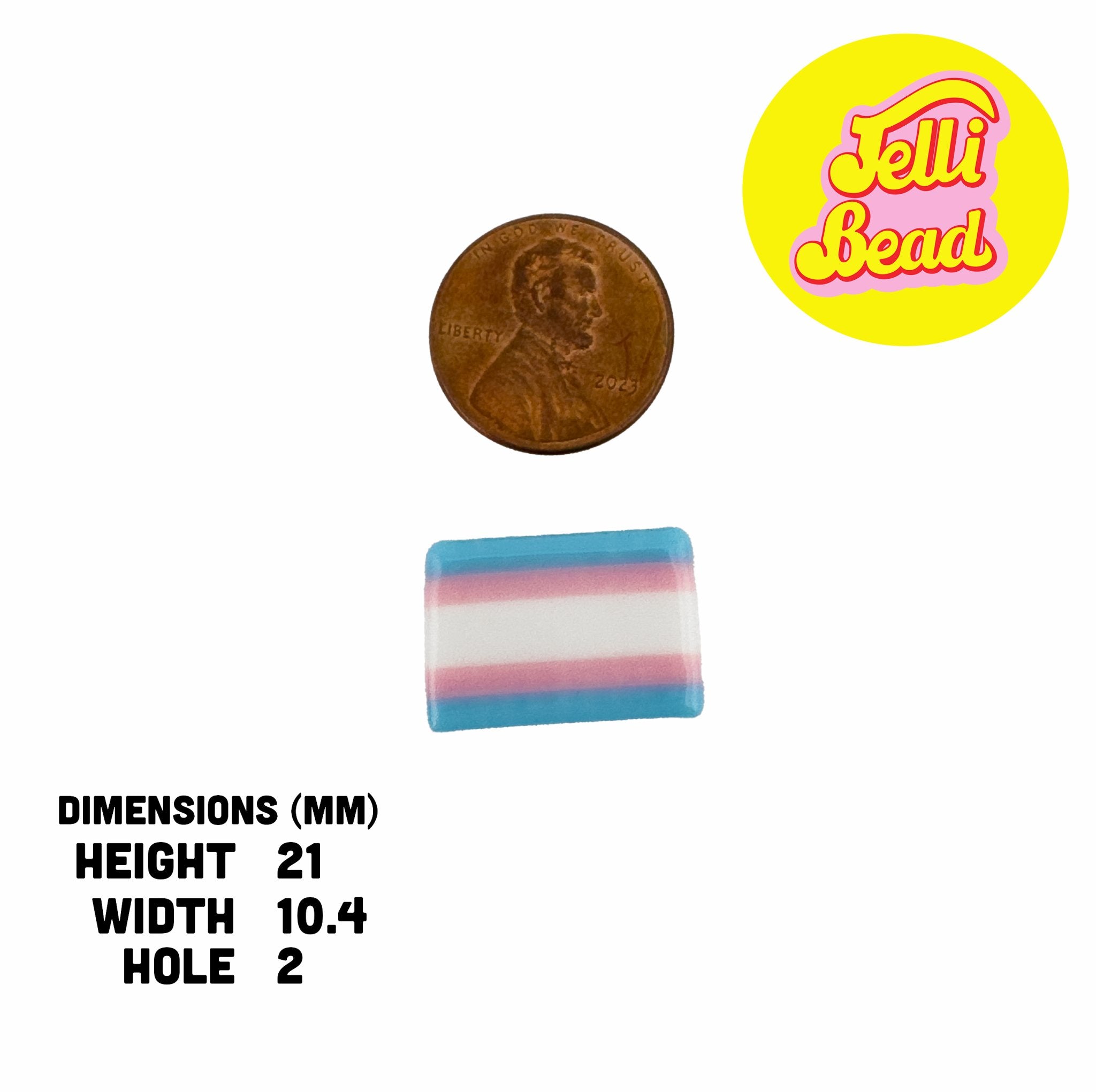Trans Flag Beads   4  - Jelli Bead, Colorful custom kandi beads for beaded bracelets, perfect for music festivals, swifties, and rave fashion. Personalized charm bracelets that add flair to any look.