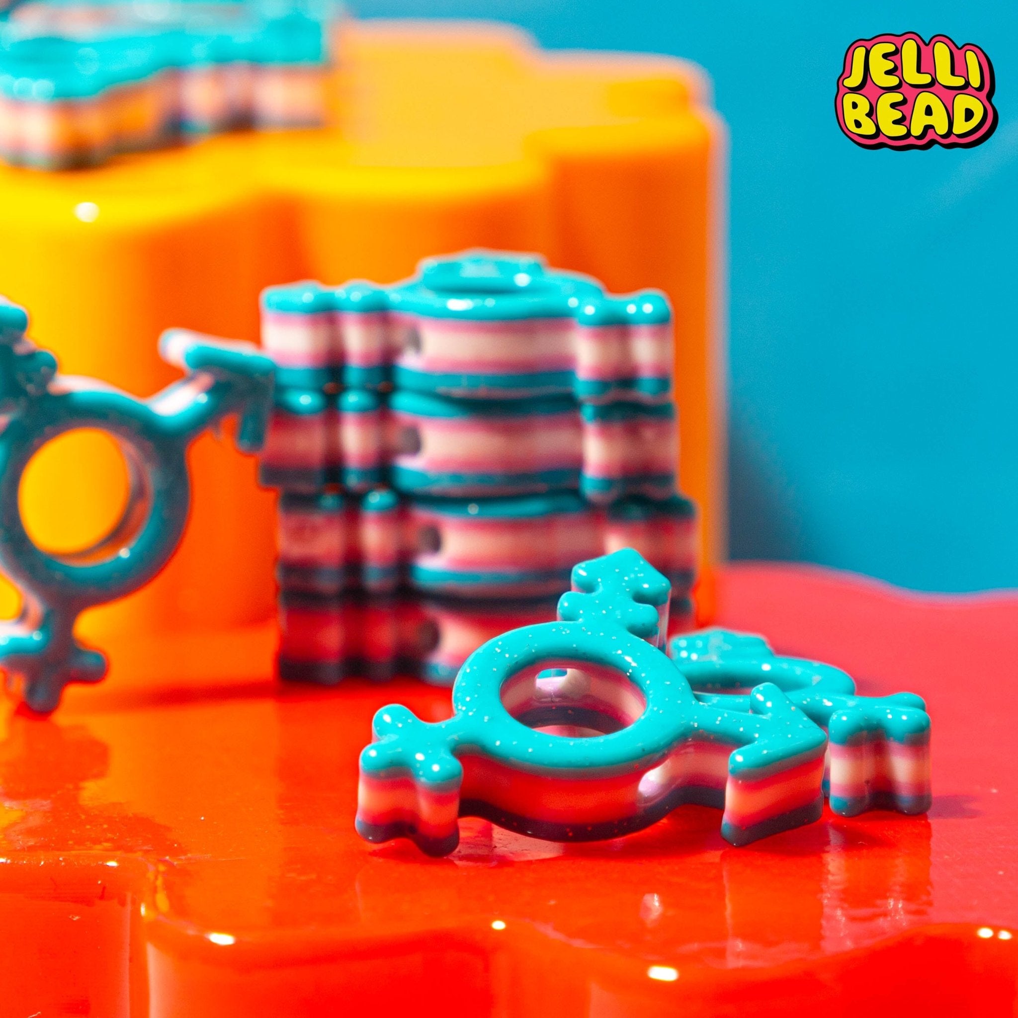 Trans Symbol Beads - Jelli Bead Kandi Beads