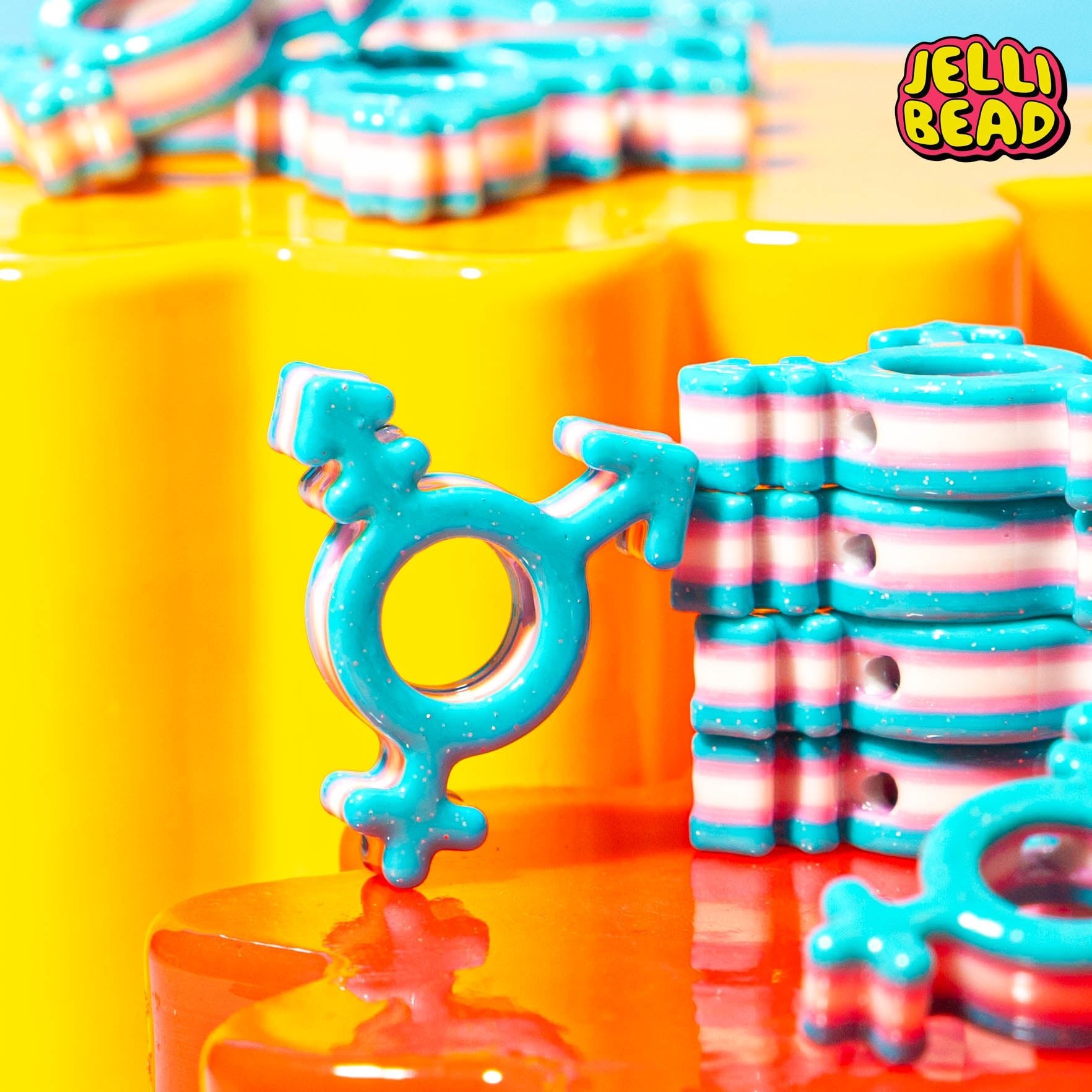 Trans Symbol Beads - Jelli Bead Kandi Beads